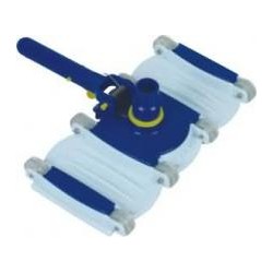 Swimming pool vacuum head with pressure release